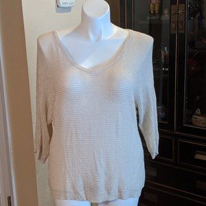 Torrid Cream Sweater w Gold Highlights - 2X